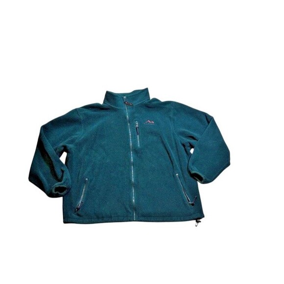 Vtg LL Bean Outdoors Mens Size XL Fleece Full Zip Jacket 90's Made in USA Deep - Picture 1 of 8